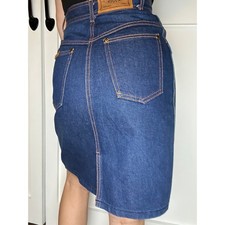 Vintage Gitano Medium Wash Denim Skirt Split Back A-Line Pencil Style Size 25