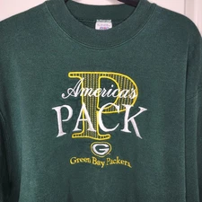 VTG Green Bay Packers Sweatshirt XL Green NFL Football Americas Pack BVD USA