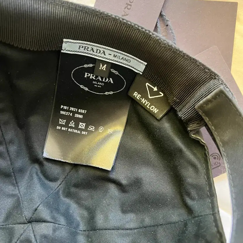 Prada Triangular Logo Nylon Baseball Cap M Size O… - image 5