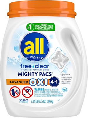 Laundry Detergent Pacs, Mighty Pacs with OXI Stain Removers and Whiteners, Free