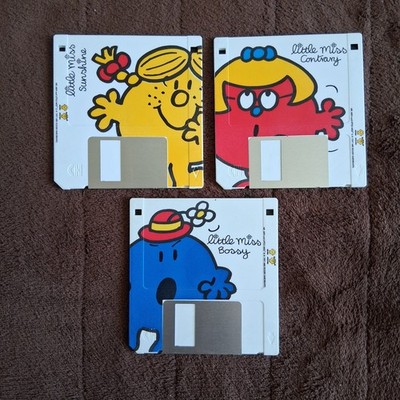 x3 offizielle MR MEN Disketten Retro Computer Sammlerstück *VINTAGE SEHR GUTER ZUSTAND*