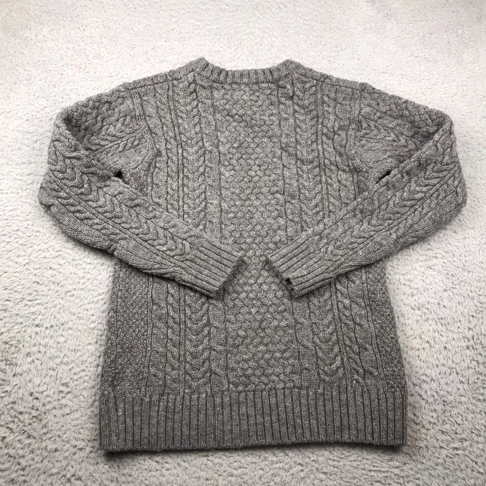Pendleton Shetland Fisherman Sweater Mens S Gray Wool Cable Knit Crew Pullover - Image 4 of 4