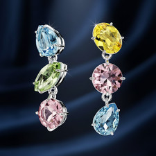 Swarovski Ohrringe 5692406 bunte Kristalle rhodiniert eleganter Schmuck Rhodium