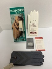 Vintage Isotoner Womens Aris Grey Gloves One Size Nib 23092