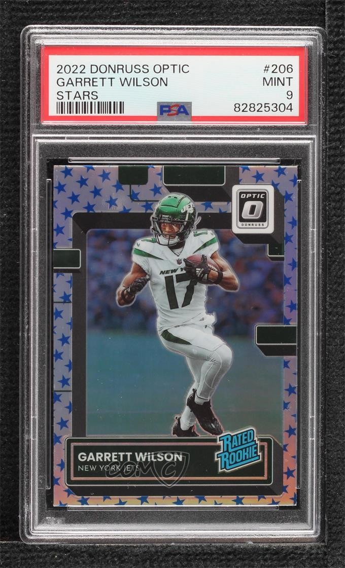 2022 Donruss Optic Rated Rookie Stars Prizm Garrett Wilson #206 PSA 9 MINT 14wi
