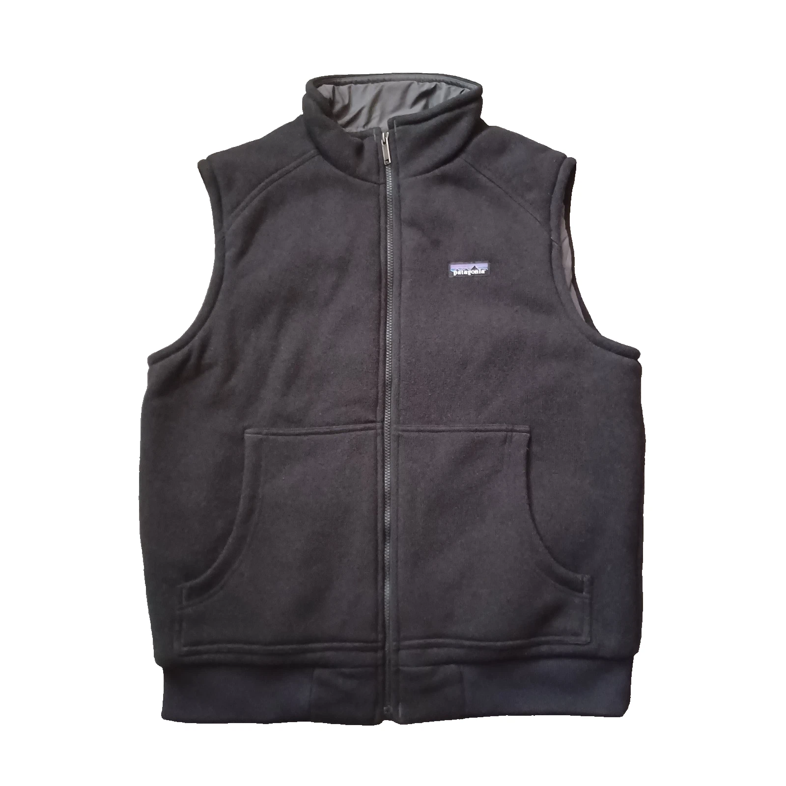 Patagonia Better Sweater Vest Mes Large Black Full Zip Logo Insulated Pockets