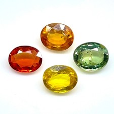 4 Pcs Natural Multi Sapphire 5x4mm Oval Cut Dazzling Loose Gemstone Lot 1.70 Cts