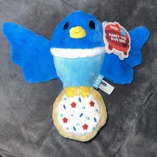 BARK BOX Dog Toy Barry Blue Bird Cookie Large Summer Grill Squeak