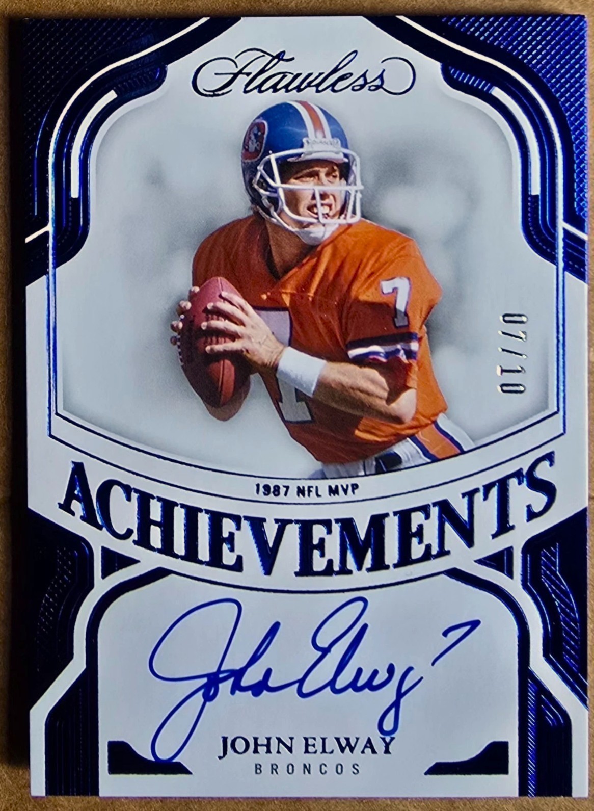 JOHN ELWAY-2025 Flawless SAPPHIRE (#7/10) AUTO/AUTOGRAPH "NO STICKER" 1/1 Type
