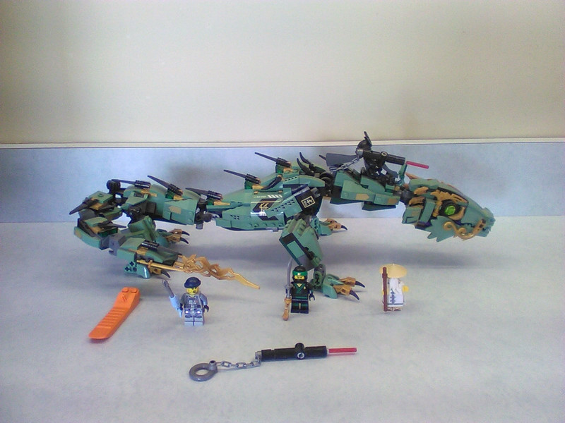 Pre-Built Lego Ninjago Green Dragon with MIni Figures