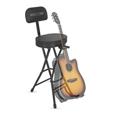 Guitar Stool w Backrest 3.15" Padded Seat Music Chair Black