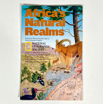 Vintage 2001 National Geographic Map Africa's Natural Realms Wildlife Ecological