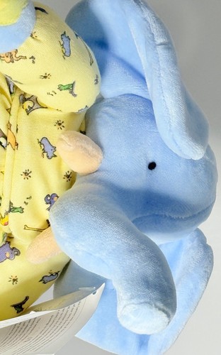 VTG 1999 Carter’s John Lennon Blue Elephant Plush 10” Yellow PJs NWT HTF Rare - Picture 10 of 16