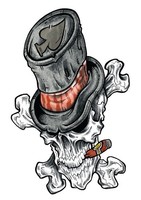 Aufkleber Zylinder Totenkopf Knochen 8,5 X 6,5 Cm Top Hat Skull Helm Sticker