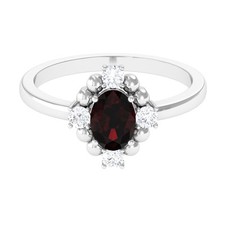 1 Ctw Red Garnet Gemstone 925 Sterling Silver Cocktail Ring Mothers Day Gift