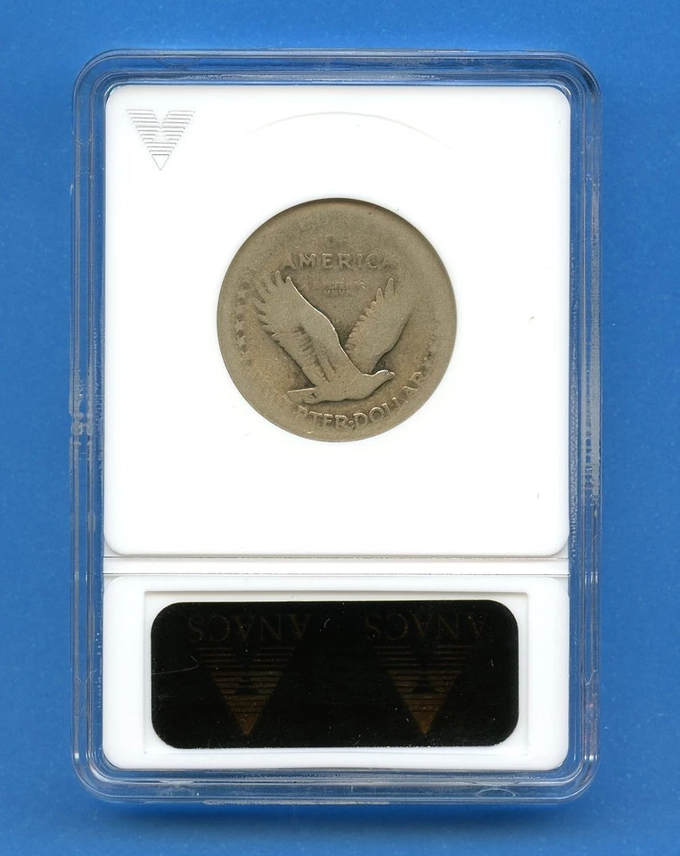 1917 P ANACS PO1 Standing Liberty Cuarto 25c Plata EE. UU. 1917-P PO01 Pobre 1 VAR 1 Foto 2 de 3