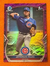 2023 BOWMAN CHROME JEFFERSON ROJAS 1ST PURPLE LUNAR REFRACTOR 53/199 Cubs BCP-70