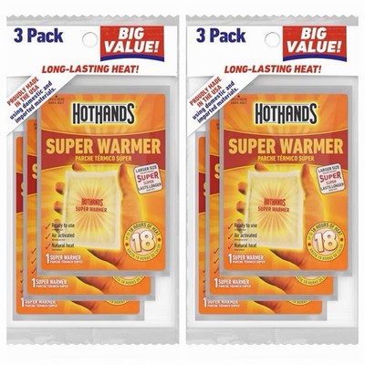 NEW HotHands Hand Super Warmers 6 Pair Value Pack (2 x 3 Pack)  Free Shipping