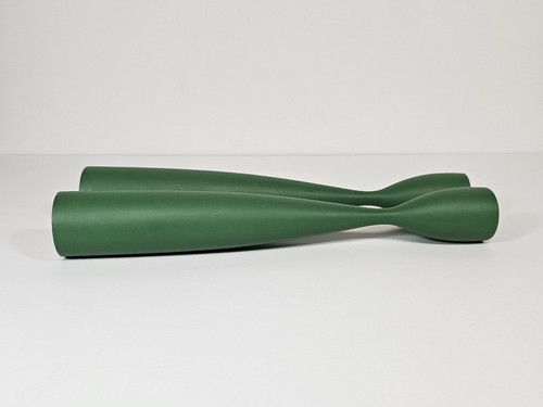 Portacandele tulipano verde legno danese moderno metà secolo 11,5” Danimarca - Foto 4 di 6
