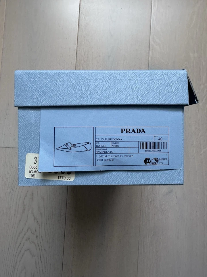 PRADA CALZATURE DONNA SPAZZOLATO LEATHER HEELS NERO COLOR 1D532M - Image 2 of 4