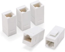 RJ45 Coupler Inline Adapter Keystone, Female to Female Network Connector 5 Pack