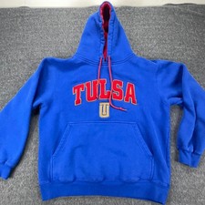 University of Tulsa Hoodie Blue Red Spell Out Logo Team Edition Men's Medium