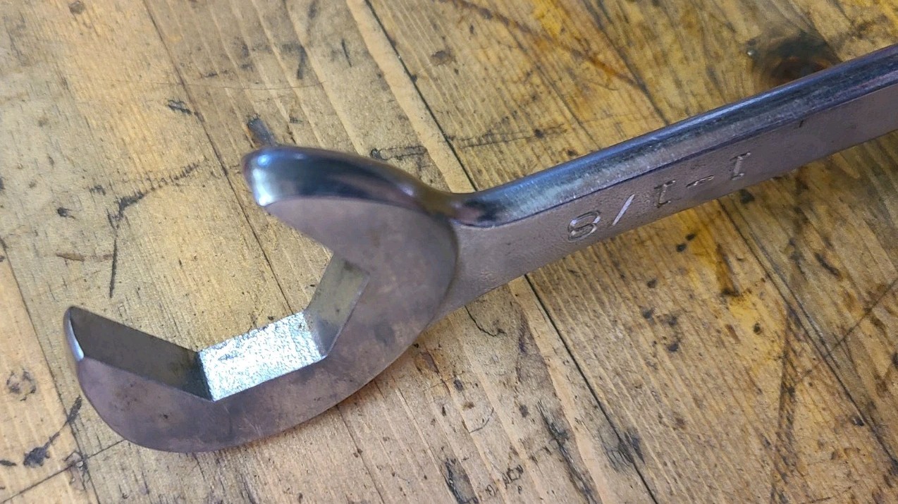 Mac Tools 4 Way Angle Head Open End Wrench 1 1/8" DA36 Four Chrome Engraved