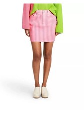Victor Glemaud For Target Pink While Stripe Mini Skirt Pockets NWT Size 2