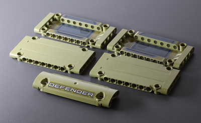 LEGO Technic: 5x Panel, z.T. mit Aufkleber, Olive (aus Modell 42110, Defender)