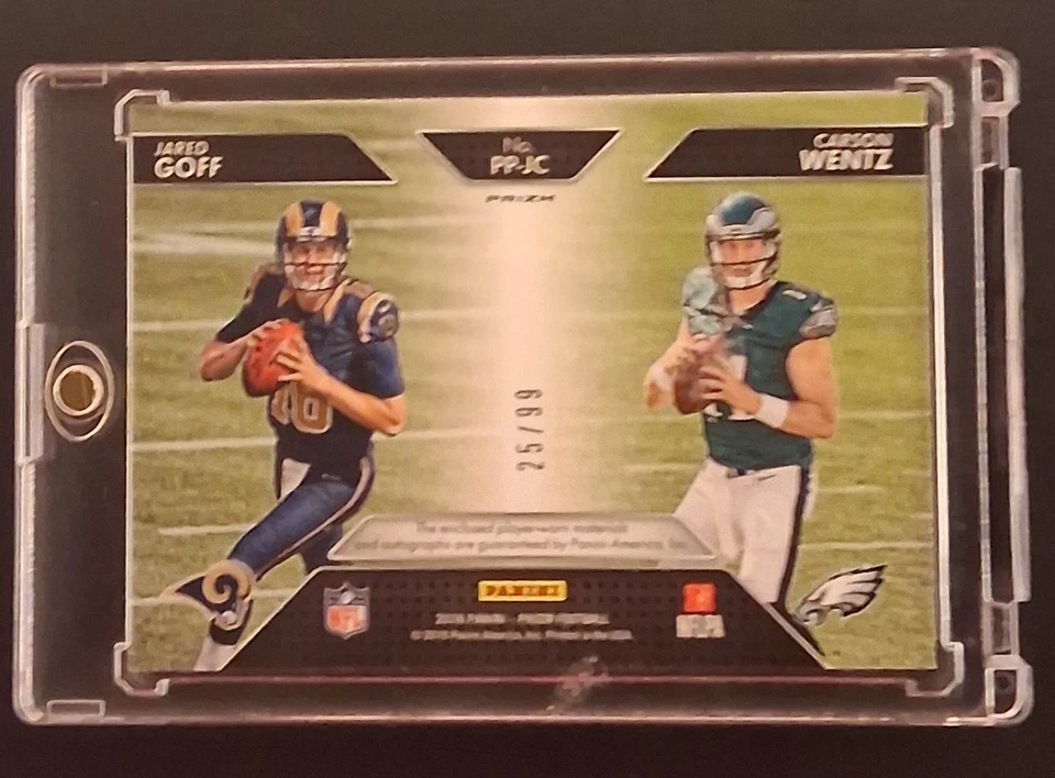 Panini Prizm Jared Goff/Carson Wentz 2016 #PP-JC parche doble automático radiocontrol plateado 25/99 Foto 2 de 4