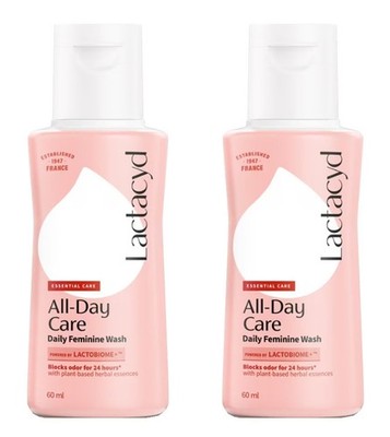 2x Lactacyd All-Day Care Daily Feminine Wash Essential Care 60 ml