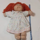 Cabbage Patch Kids 16" Doll Orange Yarn Hair Signed 1982 Polka Dot Dress