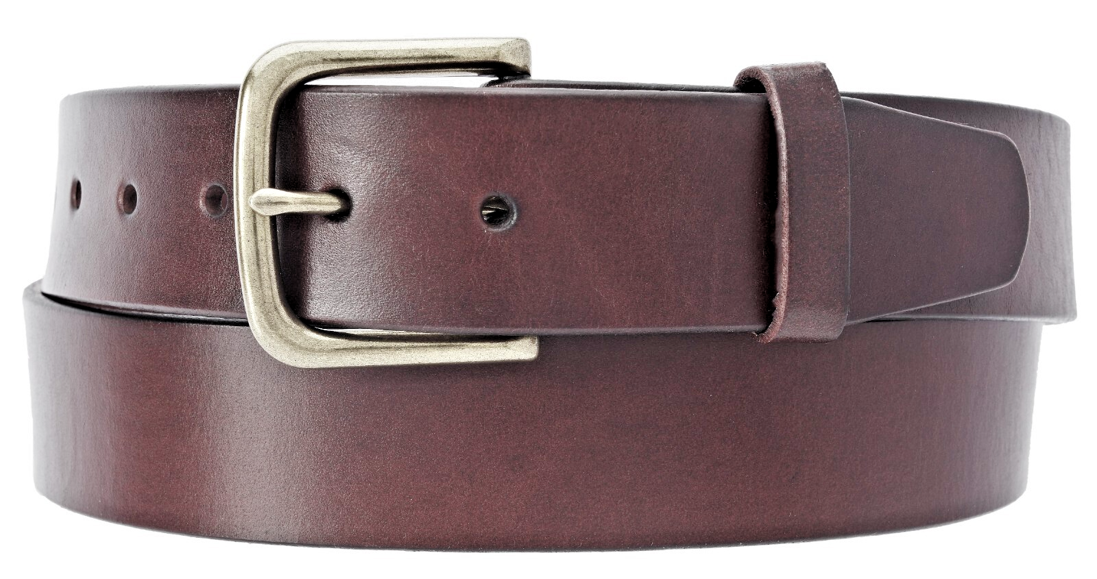 "AZ155230BR  solid leather belt for work, brown, 1½\" width"