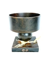 Jan Barboglio Heavy Cast Iron Pillar Candle Holder Stand