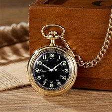 Retro Mechanical Pocket Watch Arabic Numerals Luminous Unisex Classic