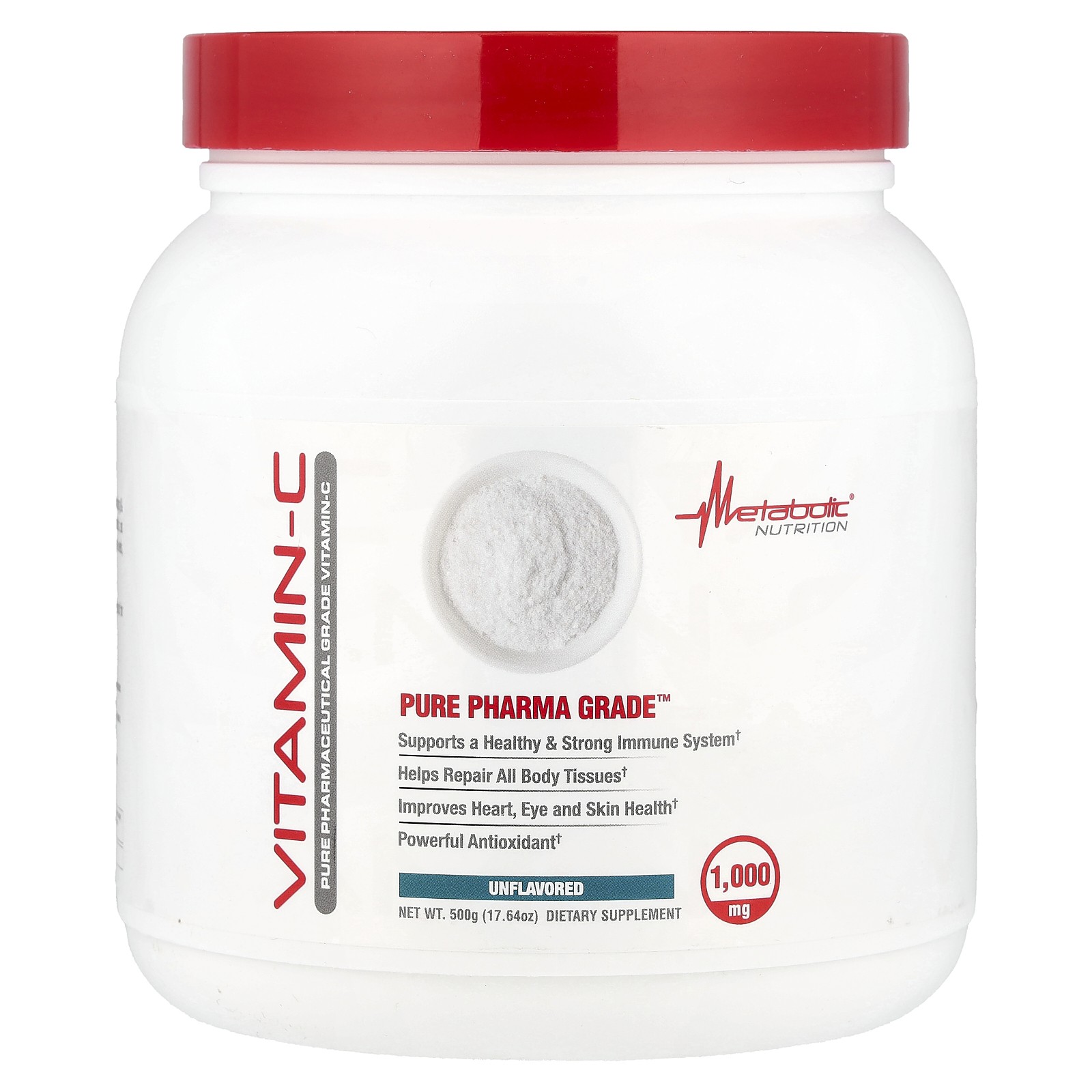 Витамин С, без вкуса, 17,64 унции (500 г)