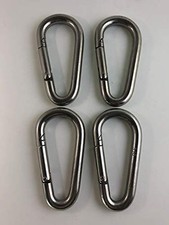 4 Pieces Stainless Steel 316 Spring Hook Oblong No Eye 1/4" (6mm) Marine Grade