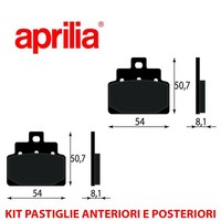 Satz BremsbelÄGe Vorne UND Hinten Aprilia Leonardo 150 1999 2004
