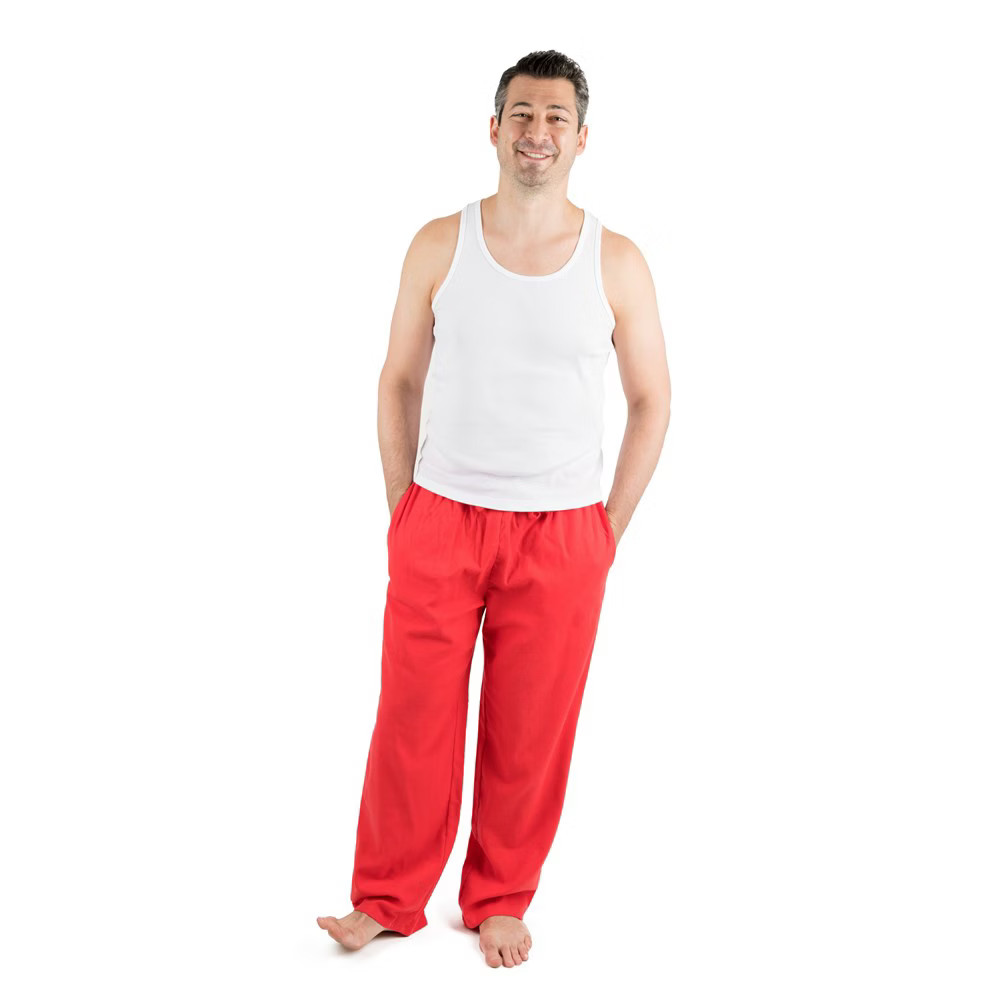 Leveret Mens Flannel Pants Red L