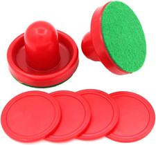 1 Set Mini Air Hockey Pushers and Air Hockey Pucks Great Goal Handles Pushers Go