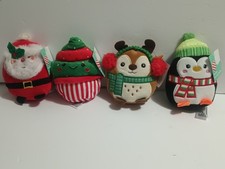 Christmas Cute Plush Soft Toy Characters 5"  NEW Set Of 4