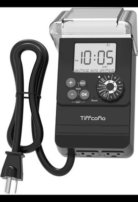 New Digital Outdoor Timer Waterproof, Dial Programmable Method, Black 