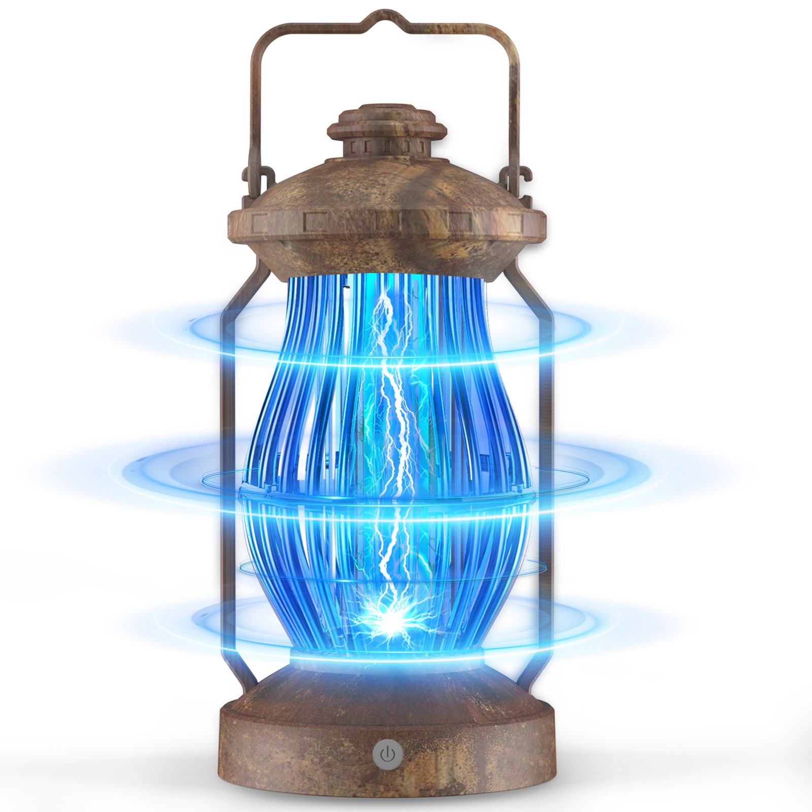 Bug Zapper Cordless Portable Hanging Electric Mosquito Fly Killer Trap w/ Light