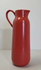 Anthropologie Small Red Ceramic Pitcher With Tag 7-1/4" Tall EUC