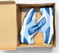 Cat  Jack Unisex Kids Blue/White Hook  Loop Low Top Sneakers Size 12 Boys