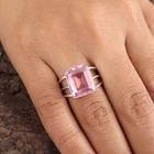 Morganite Gemstone 925 Sterling Silver Handmade Jewelry Women's Ring For Wedding