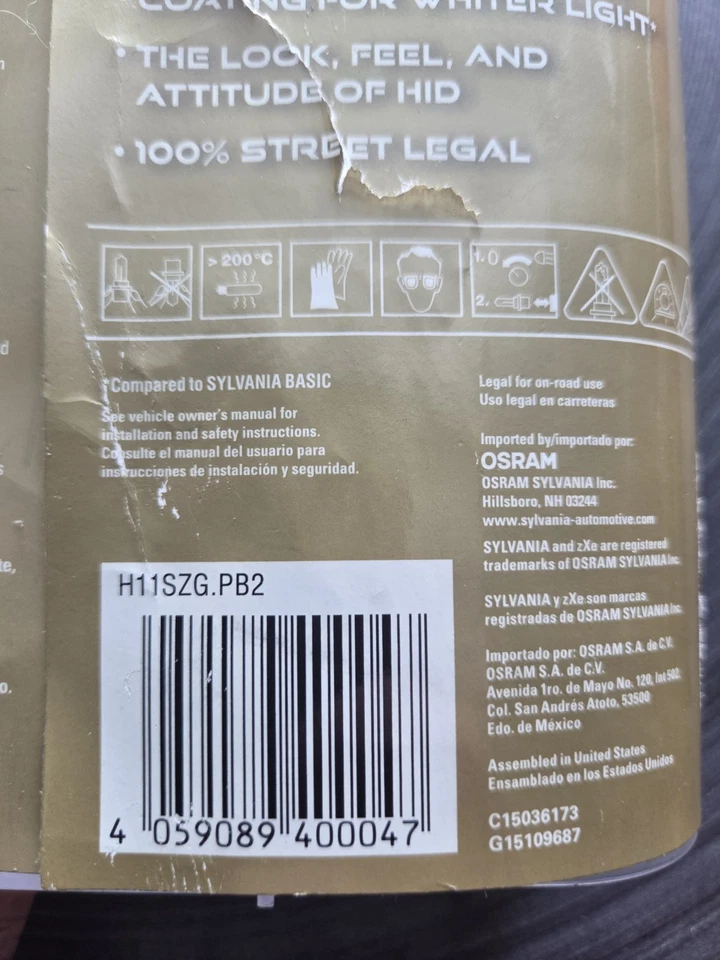 SYLVANIA H11 SilverStar ZXE GOLD High-End Blanco, 2 Bombillas Halógenas para Faros Foto 4 de 4