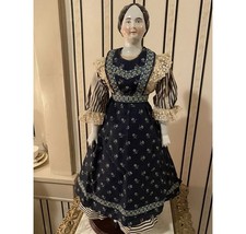 Early 1840  s China Head Doll Germany, All-Original, Mint, Very Rare Hairstyle 