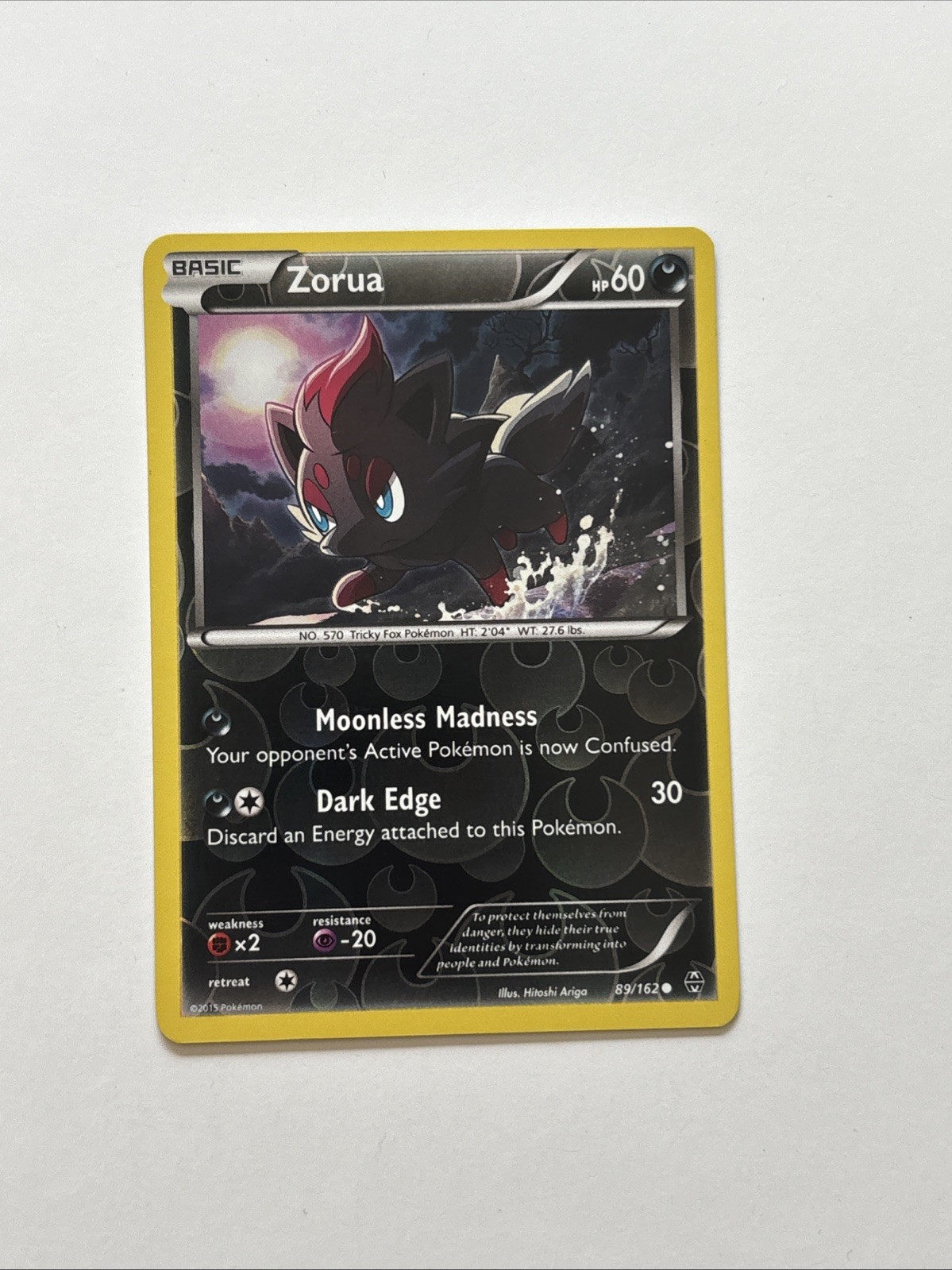 Zorua (89) 89/162 Rev Reverse Holo XY Breakthrough Pokemon NM