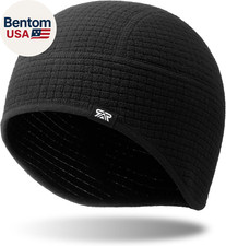 Winter Thermal Helmet Liner Skull Cap, Fleece Lined Warm Cycling Cap Ski Beanie